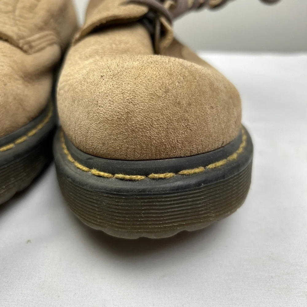 Dr Doc Martens RONNIE Nubuck Boot 8-Hole Air Cushion Sole Mens US 12 Beige